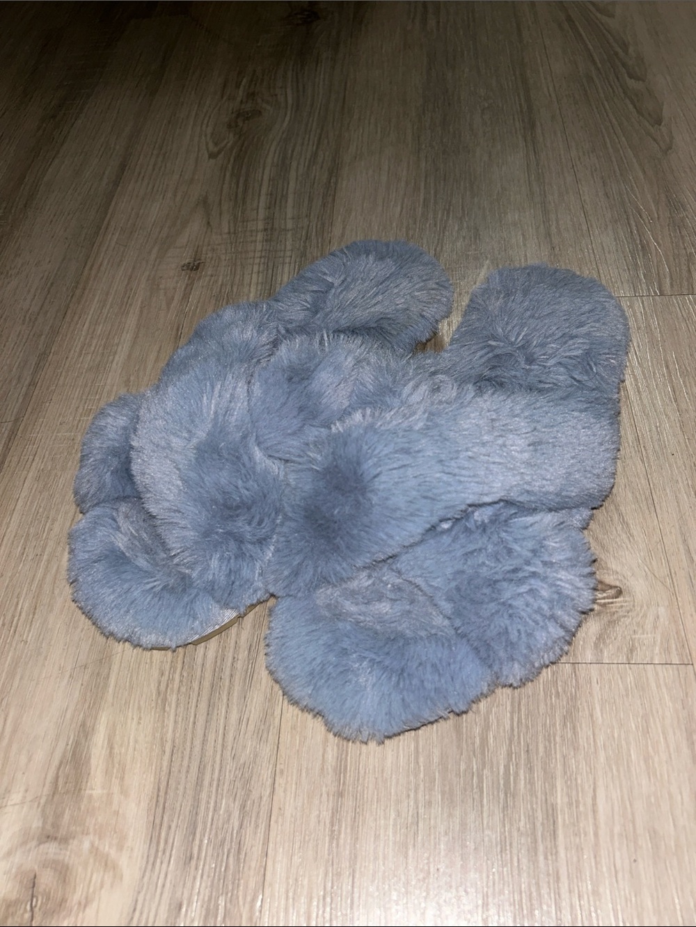 Secret Treasures Plush Crisscross Slippers in Light Blue